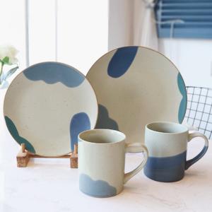 glaze crockery ceramics dinner plates bowl cups dinnerware sets 16 pieces porcelain dinner set
