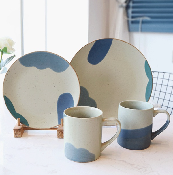 glaze crockery ceramics dinner plates bowl cups dinnerware sets 16 pieces porcelain dinner set