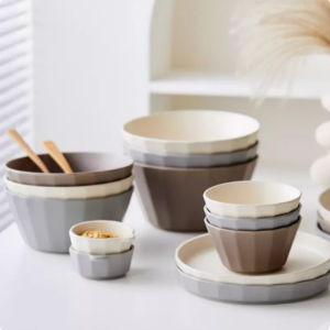 nordic ceramic dishes set household creative simple ins vertical striped plates combination dinnerware tableware wholesale (copy)