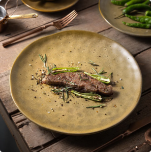 Health Stoneware Ceramic Dinner Plate Matte Restaurant Used Catering Durable Dish Porcelain Nordic Rustic Speckle Plate