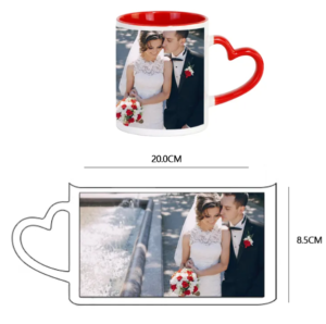 high quality porcelain color coated heart shaped handle ceramic mugs classic drinking cup sublimation blank coffee mug