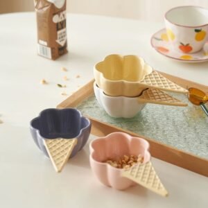 INS Ceramic Bakeware Set Baking Blows Nordic Cute Round Cupcake Souffle Dishes Custom Acceptable for Home Shop As Gift