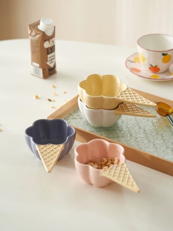 INS Ceramic Bakeware Set Baking Blows Nordic Cute Round Cupcake Souffle Dishes Custom Acceptable for Home Shop As Gift