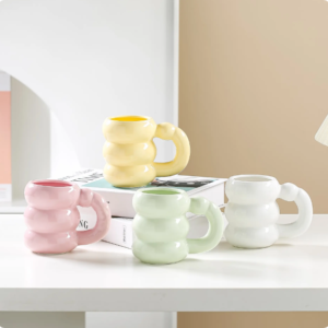 Korea Ins Irregular 420ml Chunky Couple Gifts Cup Handmade Porcelain Mug Reusable Ceramic Coffee Mug Cup