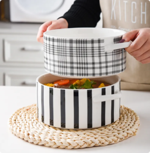 Light Luxury Pots and Pans Ceramic Soup Bowl Set Ceramic Pan Bake Porcelain Bakeware