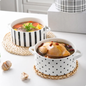 Light Luxury Pots and Pans Ceramic Soup Bowl Set Ceramic Pan Bake Porcelain Bakeware