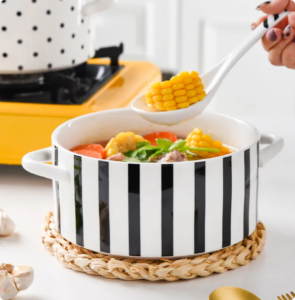 Light Luxury Pots and Pans Ceramic Soup Bowl Set Ceramic Pan Bake Porcelain Bakeware