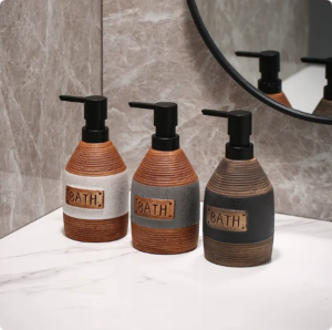Luxury Lotion Pump Bottles Ceramic Shampoo Bathroom Set Liquid Soap Dispensers for home