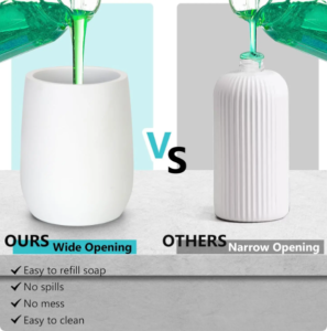 Luxury Porcelain Hand and Dish Soap Dispenser Set Ceramic Bathroom Products Accessories Set Liquid Hand Wash Dispenser