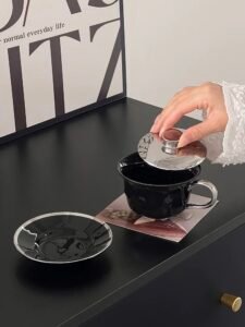 manufacturers new design new chinese style 250ml kung fu tea covered bowl ceramic cup and saucer