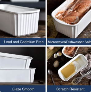 microwave oven safe rectangular household ceramic bread baking plate ceramic bread baking deep baking pan bakeware
