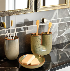 Modern 3PCS Luxury Pearl Glazed Ceramic Bathroom Fittings Accessories Sets Irregular U Shape Bathroom Sets for Home and Hotel
