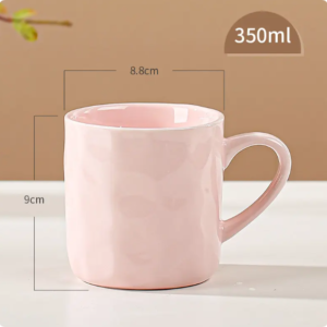 best selling blue designer styling ceramic spray printed coffee mug with unique handle (copy)