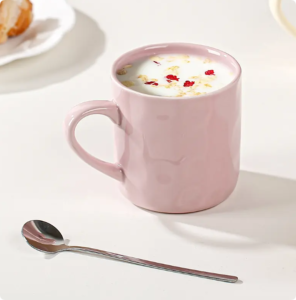 best selling blue designer styling ceramic spray printed coffee mug with unique handle (copy)
