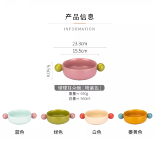nordic style ceramic baking bowl binaural baking tray pans deep dish restaurant cooking tableware
