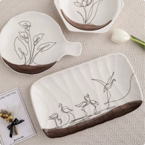 nordic style ceramic bowls and plates simple porcelain dinner sets wedding decoration table set dinnerware for dining room