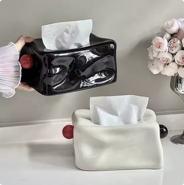 light luxury ceramic tissue box bear design with storage napkin drawer tabletop paper box for living room decor (copy)