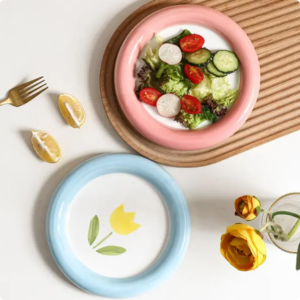 personalized new design simple salad fruit food cake ceramic dishes wedding party steak flower ceramic plates porcelain plate