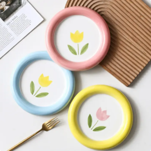 western restaurant serving plate gold rim porcelain plates sets dishes dinnerware sets (copy)