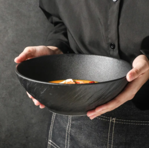 pure white fluted embossed elegance hotel black bowl