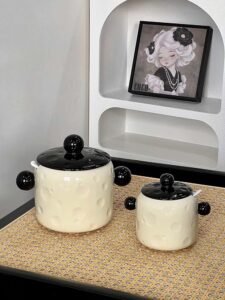 salt and pepper ceramic seasoning jar set nordic kitchen ceramics seasoning box three piece set ceramic spice jar