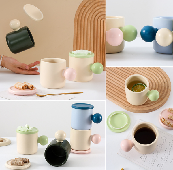 simple nordic ins style macarons matt ceramic cup office home milk coffee mug wedding advertisement promotional gift