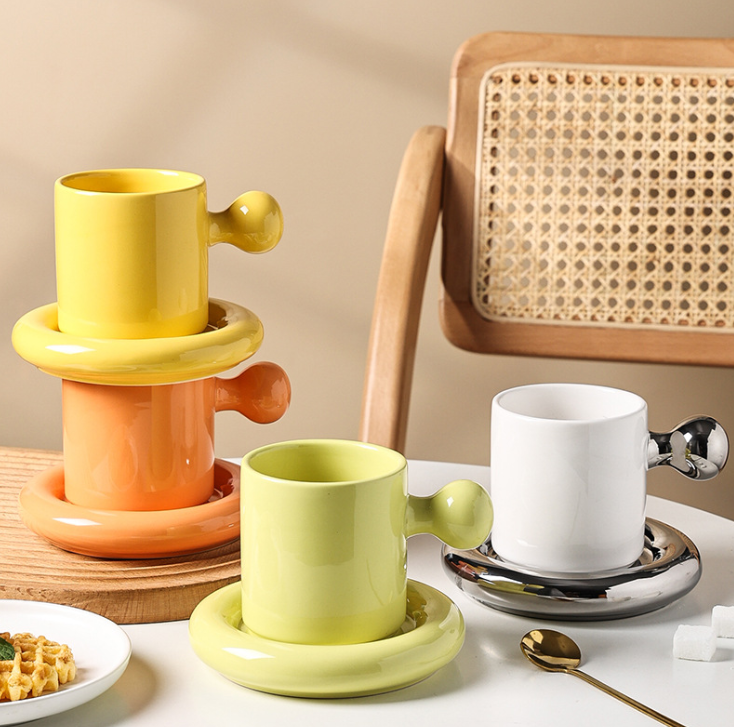 simple nordic ins style macarons matt ceramic cup office home milk coffee mug wedding advertisement promotional gift