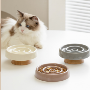 high quality custom logo elevated raised tilted non slip feeding food water drinking pet dog cat ceramic bowl (copy)