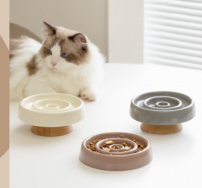 high quality custom logo elevated raised tilted non slip feeding food water drinking pet dog cat ceramic bowl (copy)