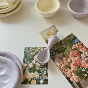 wholesale cream style ins inspired tableware set ceramic rice & plate eating bowl dinnerware combination for households