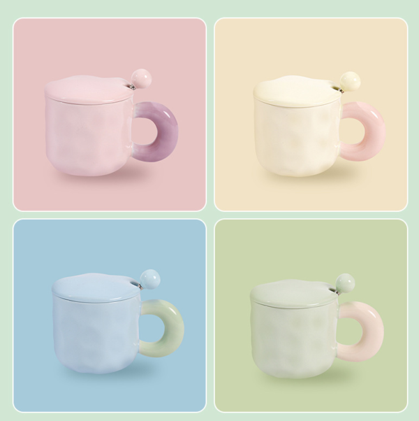 wholesale home office used porcelain cute 3d coffee cup ins style ceramic mugs with spoon