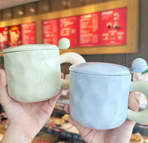 wholesale home office used porcelain cute 3d coffee cup ins style ceramic mugs with spoon