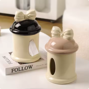 wholesale modern creative ceramic tissue box for storing napkins paper box for high end feel paper drawing box for home