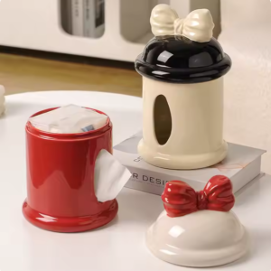 wholesale modern creative ceramic tissue box for storing napkins paper box for high end feel paper drawing box for home