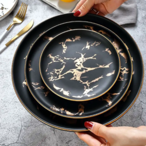 nordic style rustic wedding dinnerware restaurant vintage serving lunch entrees porcelain plate durable ceramic plates (copy)