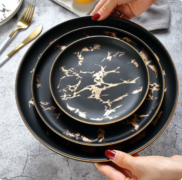 nordic style rustic wedding dinnerware restaurant vintage serving lunch entrees porcelain plate durable ceramic plates (copy)