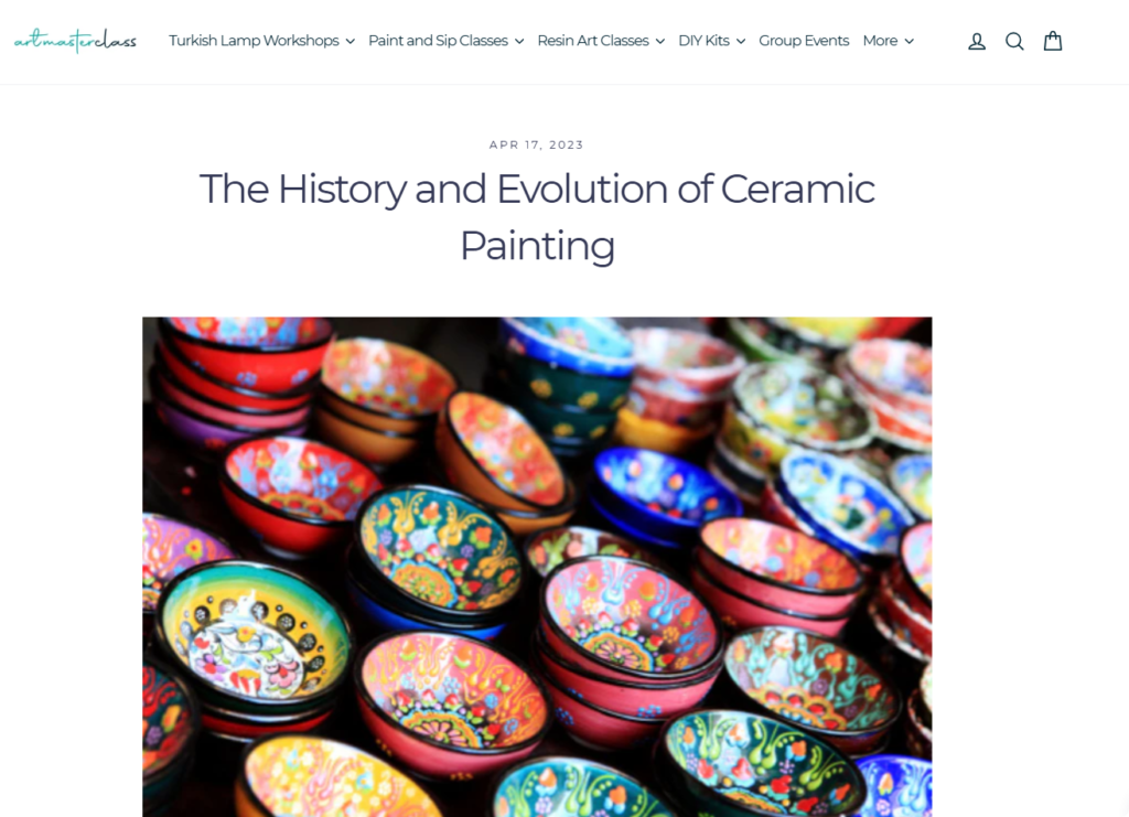 he origins of hand painted ceramics