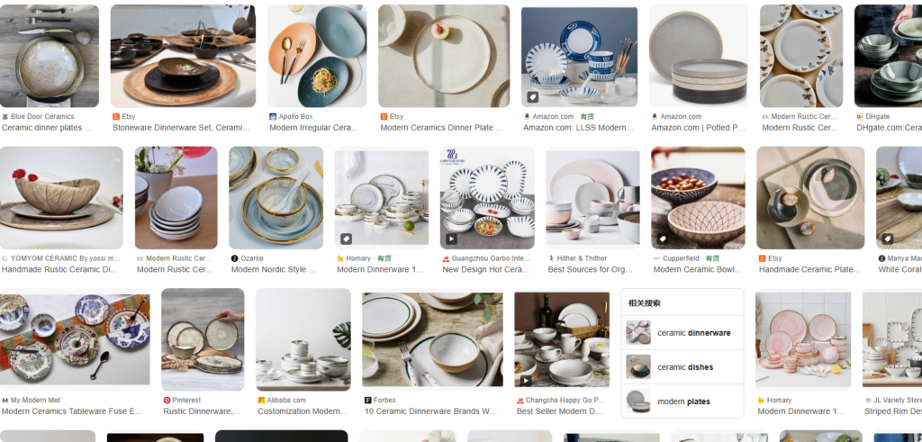 modern ceramic tableware