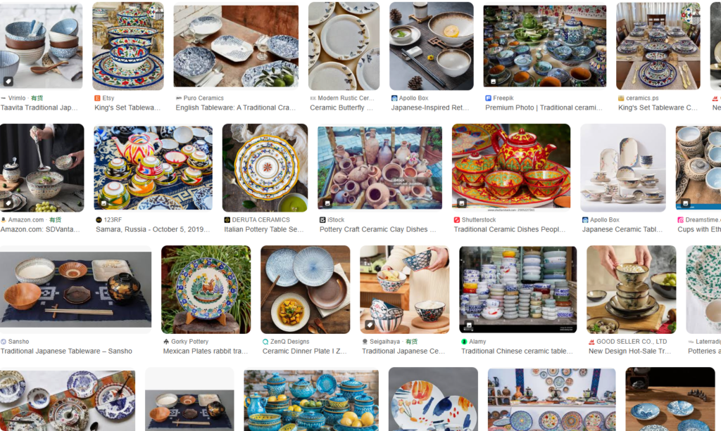 traditional ceramic tableware