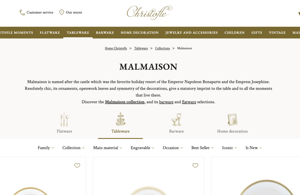 christofle malmaison tea set