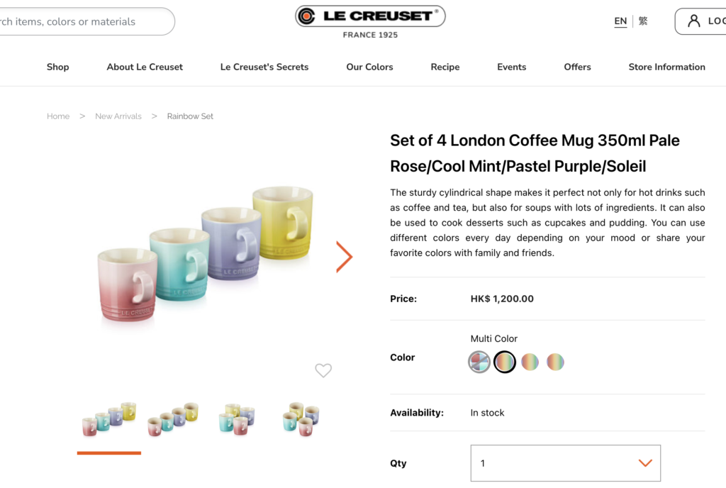 le creuset stoneware mug set