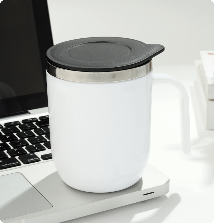 sleek stainless steel mug