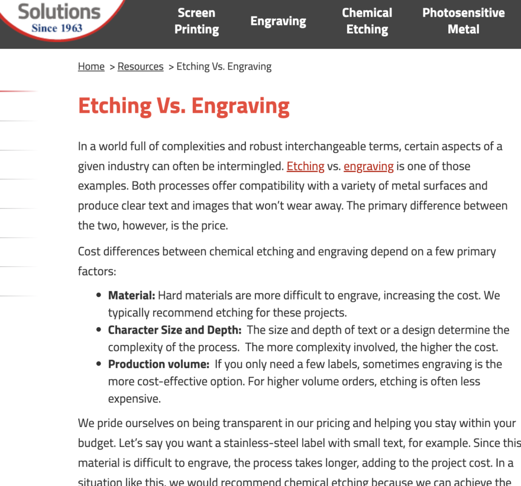 which is better, etching or engraving?