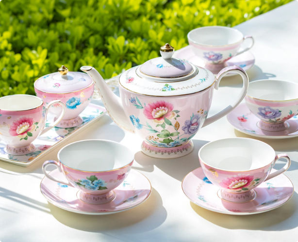 blossom garden ceramic tea sets