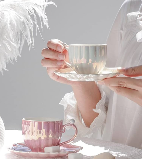 lazurde pearl tone ceramic cups