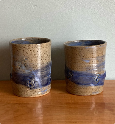 wavy textured ceramic cup