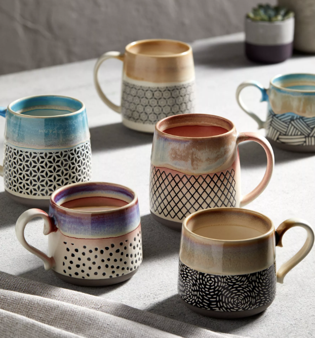 brushed glaze coffee mugs