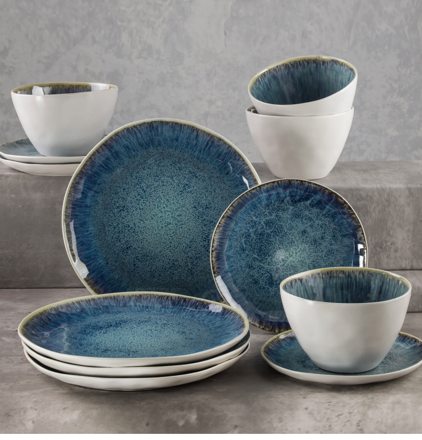 layered glaze stoneware tableware