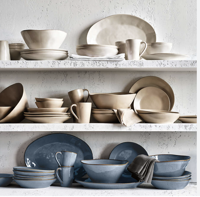 neutral rustic ceramic dinner plates