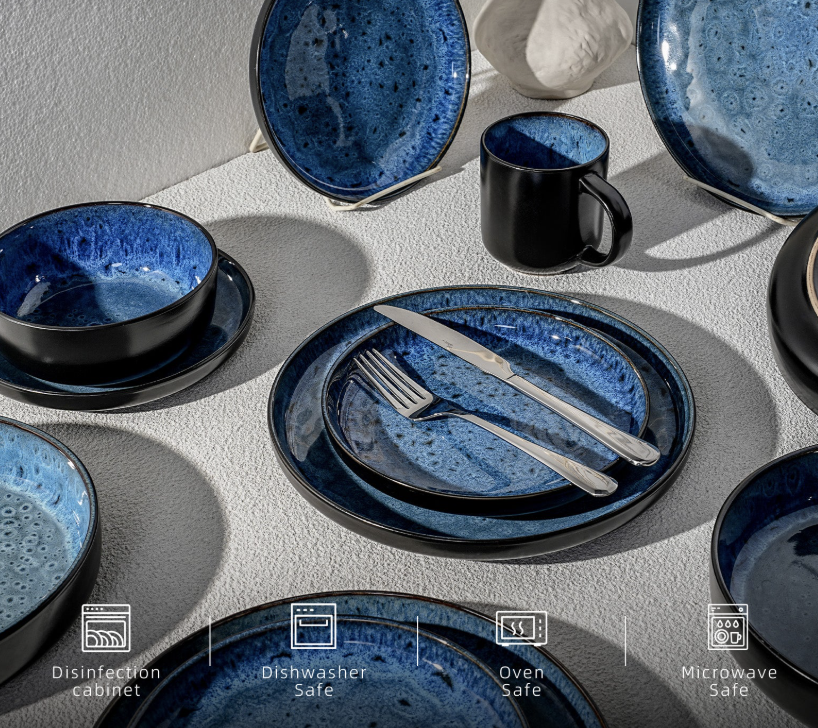 premium layered glaze stoneware plates
